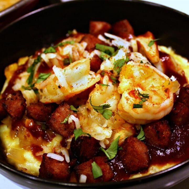 Shrimp and Grits With Kielbasa